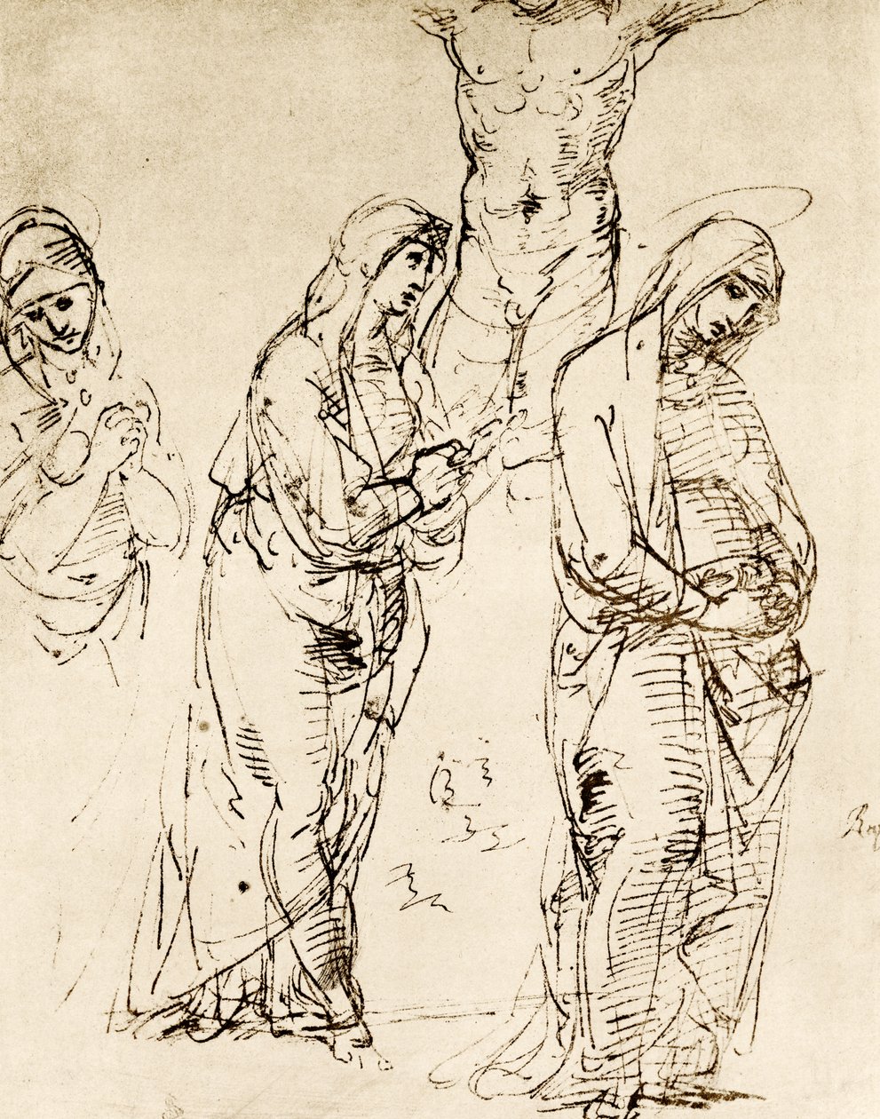 Design till Guds moder under korset av Raffaello Sanzio Raphael