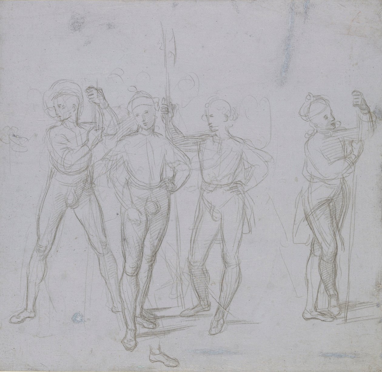 Grupp om fyra stående soldater, c1503. av Raphael