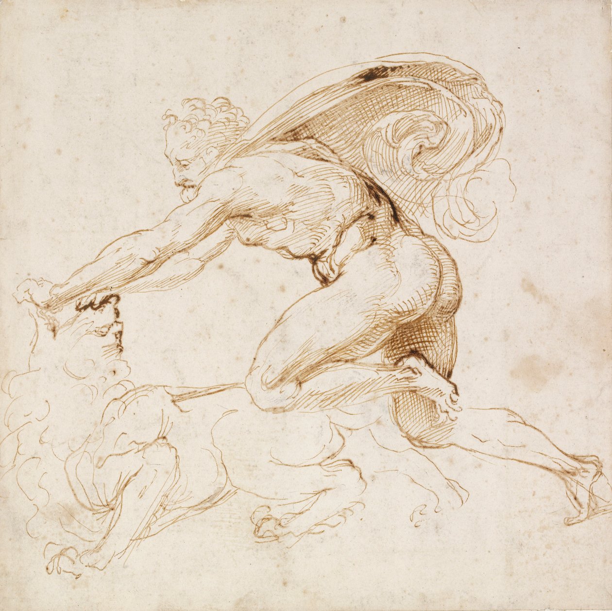 Herkules övermannar ett lejon, c1500-1520 av Raphael