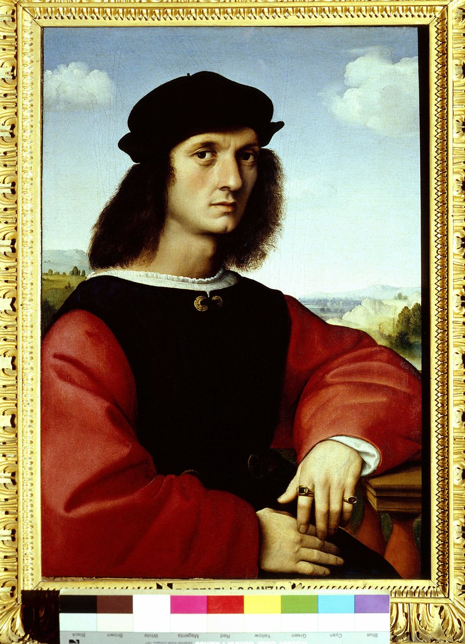 Porträtt av Agnolo Doni, 1505-1506 Målning av Raphael av Raphael