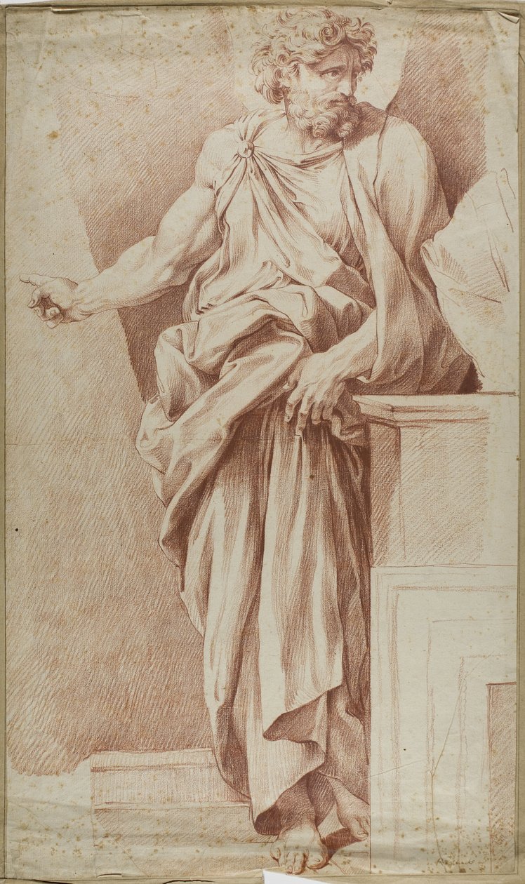 Stående Man, Pekar med Höger Hand av Raphael