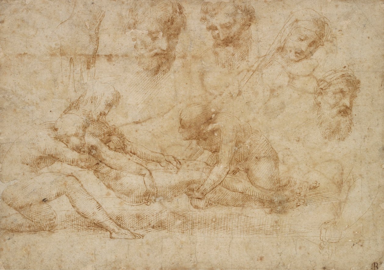 Studies for a Deposition, tidigt 1500-tal av Raphael