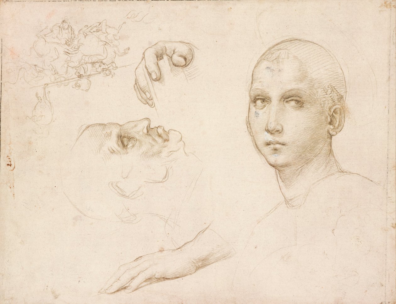 Studier för treenigheten i San Severo, tidigt 1500-tal av Raphael