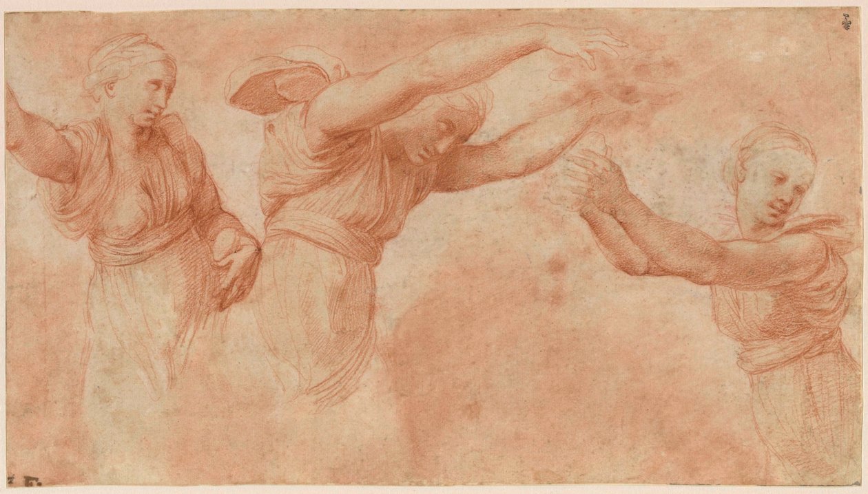 Studie för gudarna som firar bröllopet mellan Psyke och Amor, 1518-1519. av Raphael