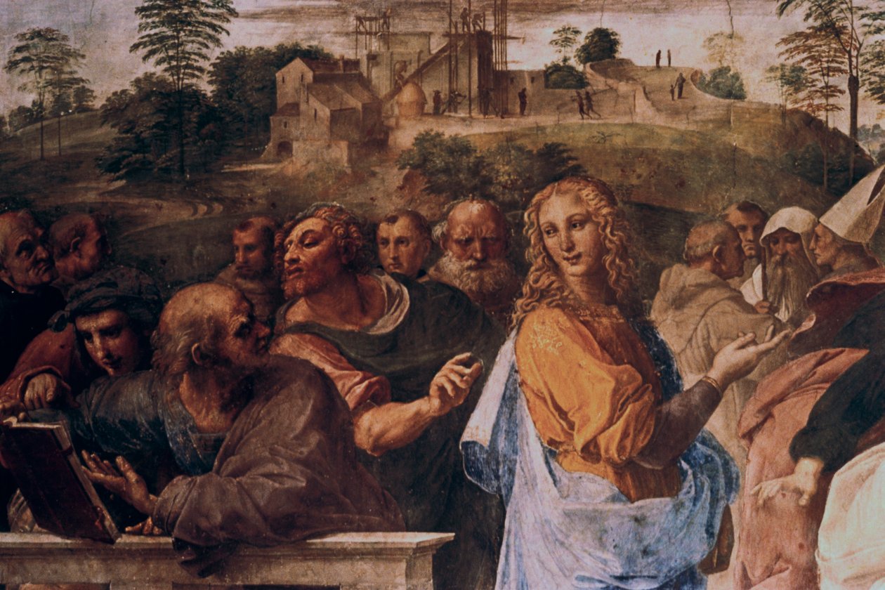 Disputationen om det heliga sakramentet, detalj, 1508-1509 av Raffaello Sanzio Raphael
