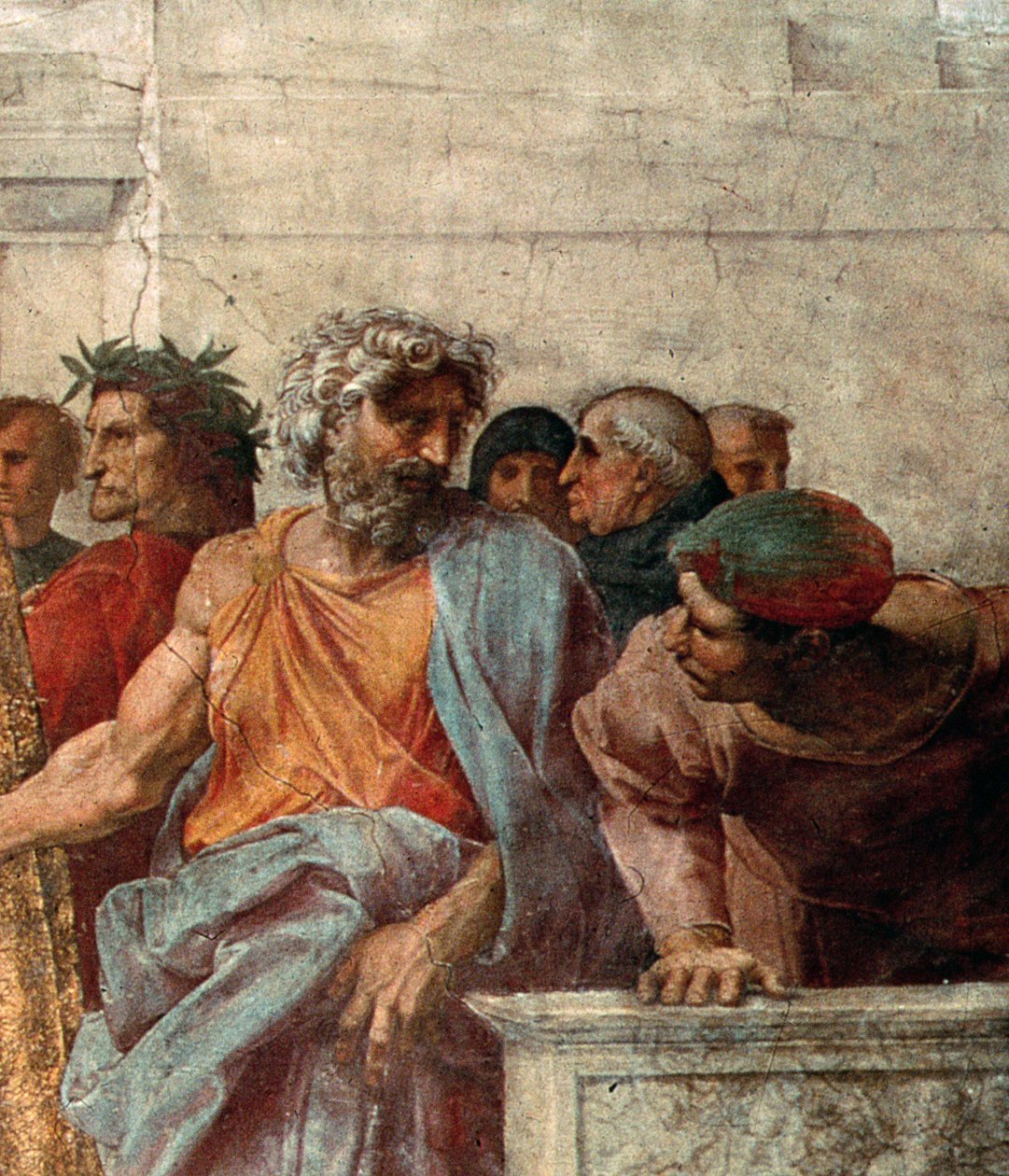Disputa, från Stanza della Segnatura, 1508-11 (detalj av 168791) av Raffaello Sanzio Raphael