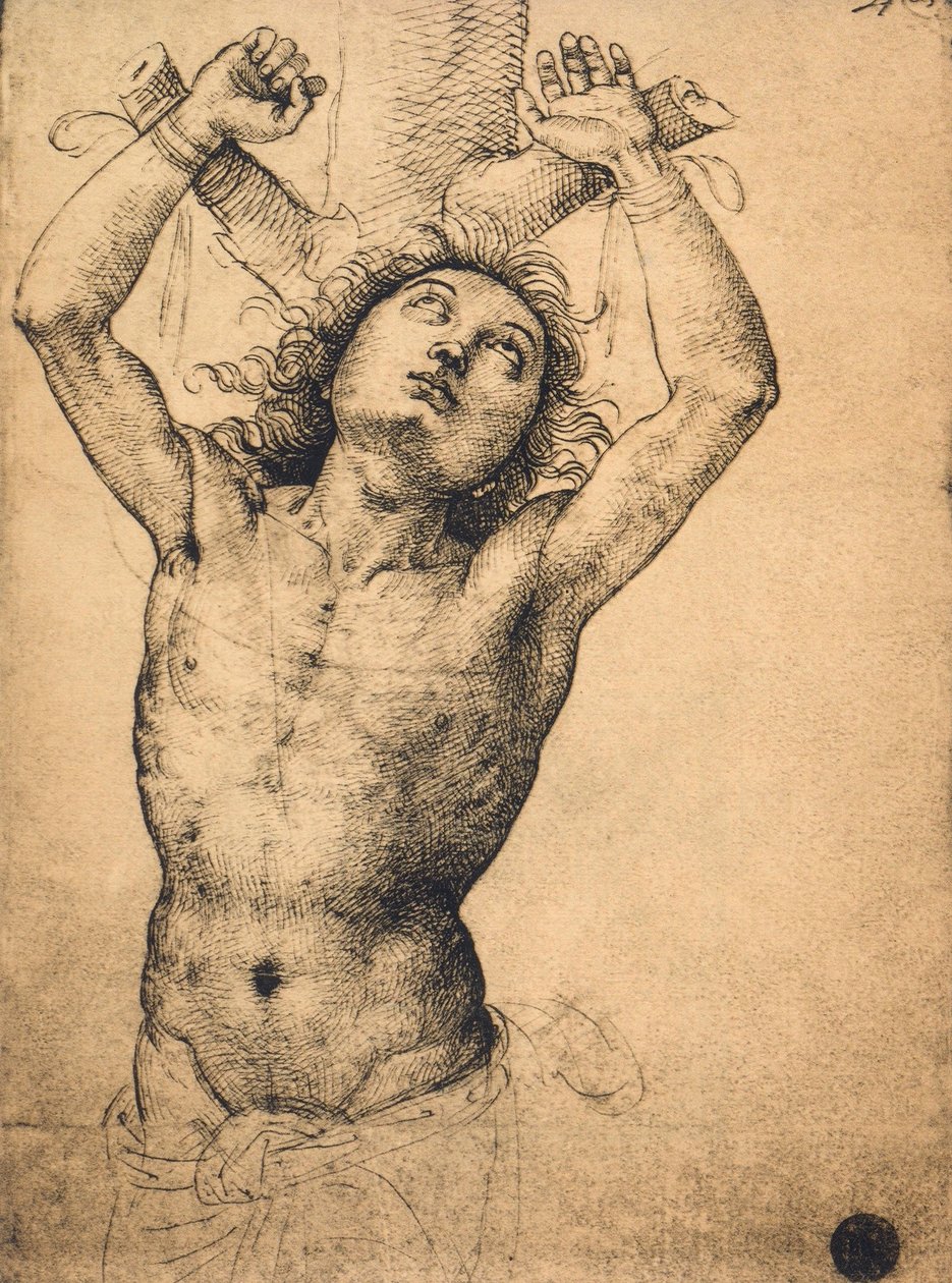 Sankt Sebastian; teckning av Raphael, Gallerie dellAccademia, Venedig av Raffaello Sanzio Raphael