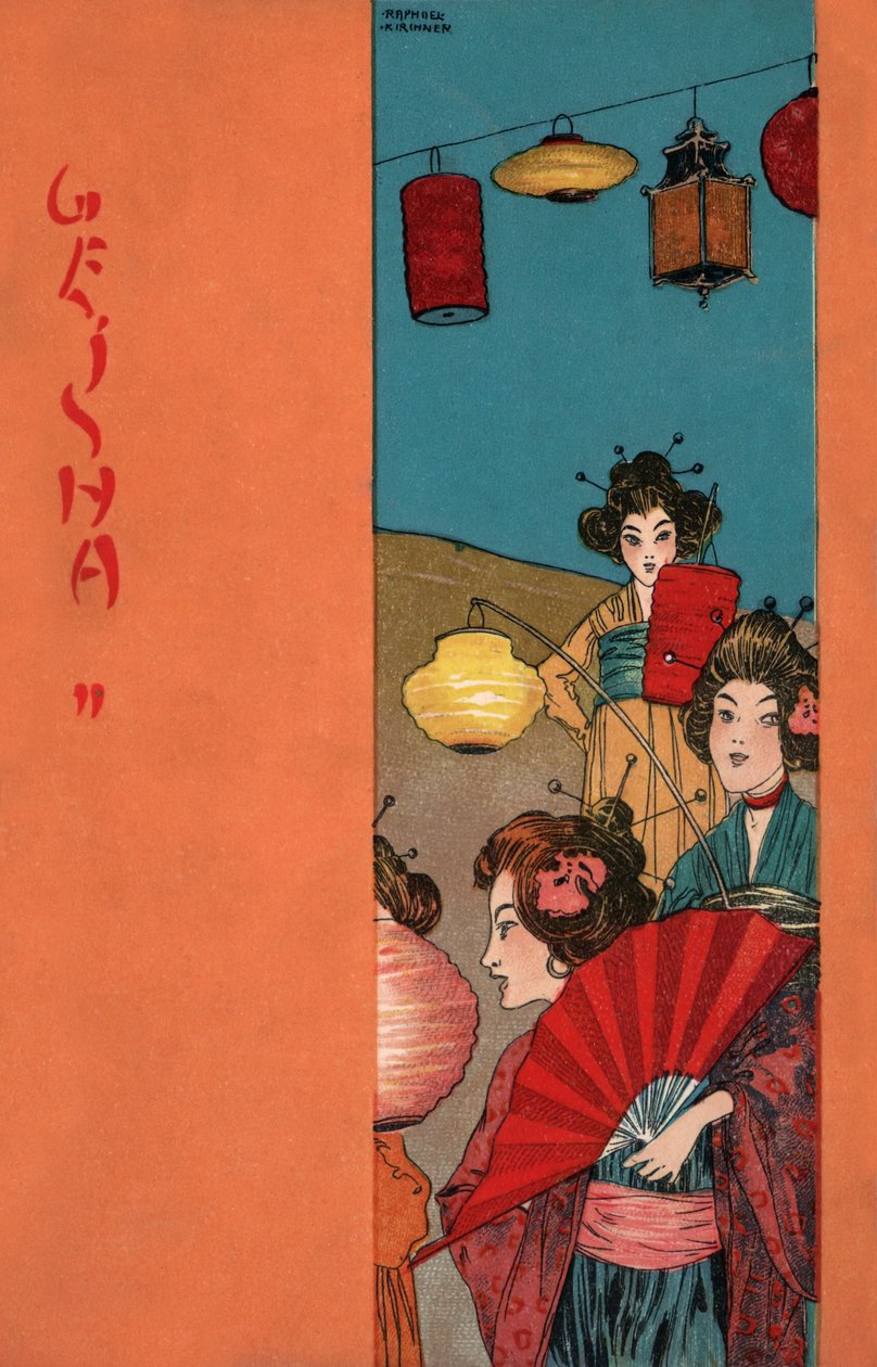 Geishas, ca 1900 (illustration) av Raphael Kirchner