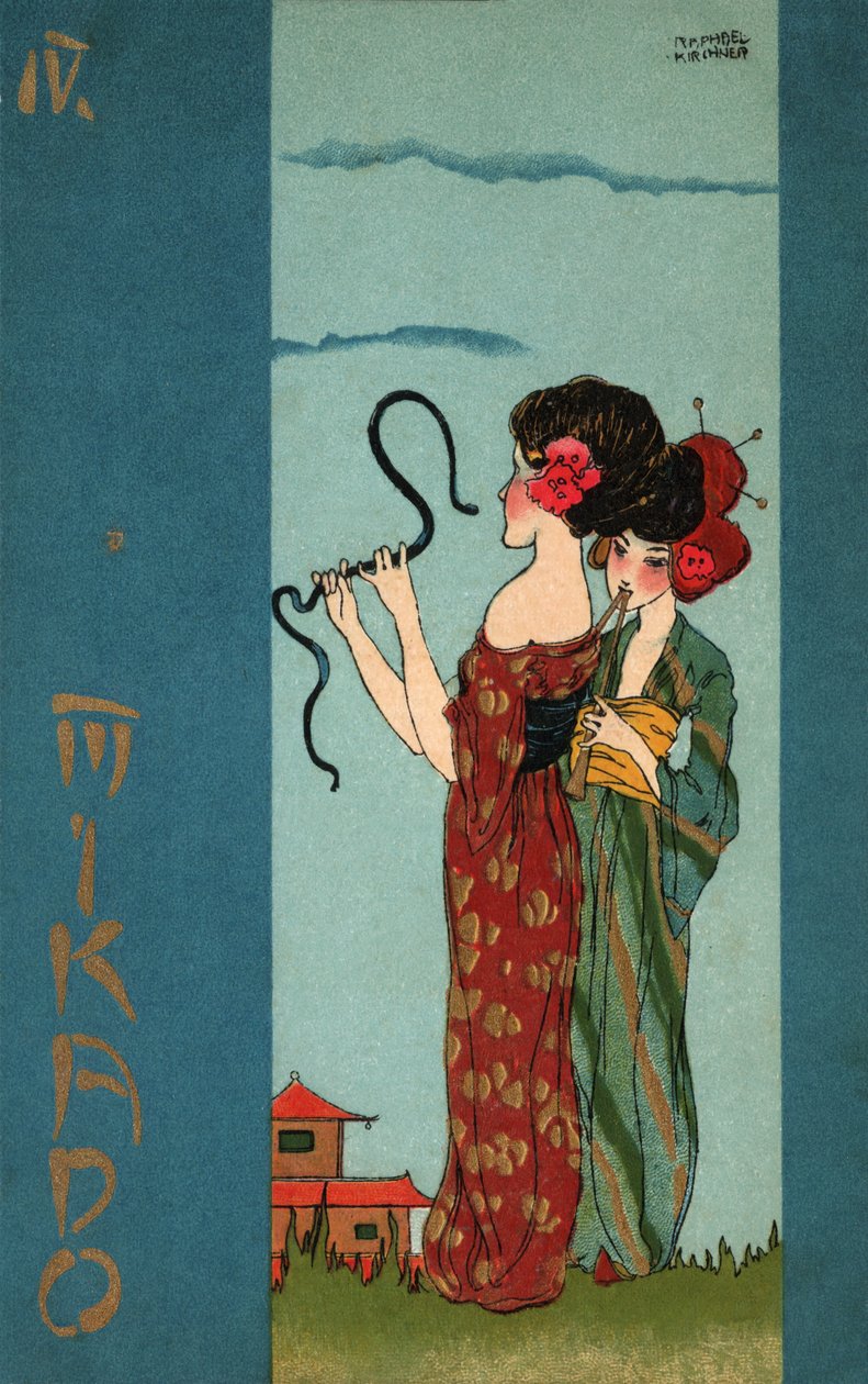 Geishas, ca 1900 (illustration) av Raphael Kirchner