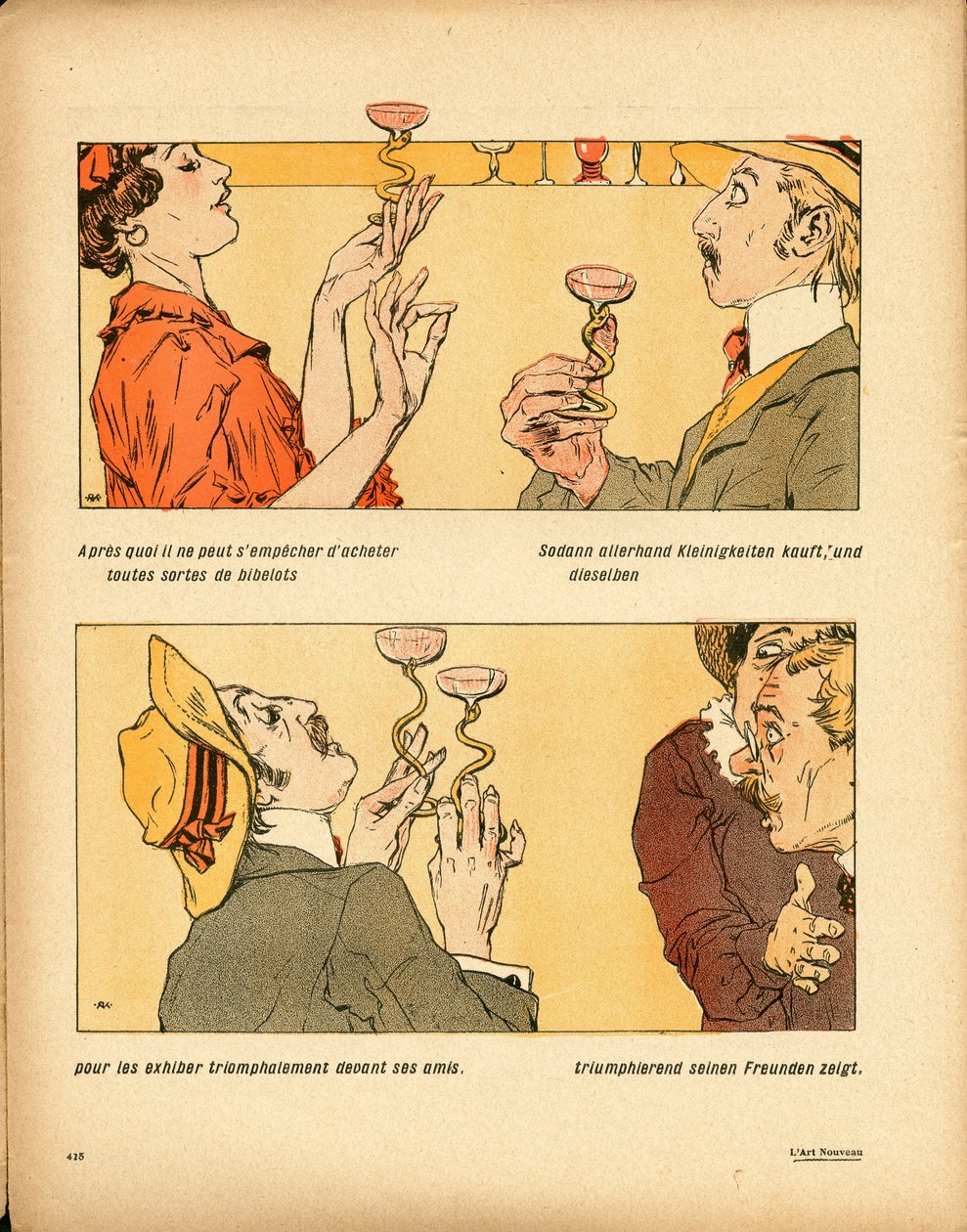 Smörtallriken, nummer 339, satirisk i färg av Raphael Kirchner
