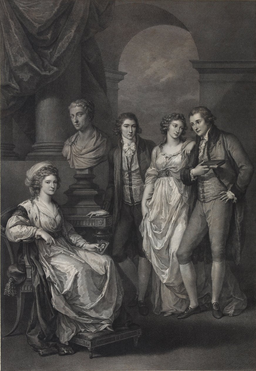 Familjeporträtt av Catherine Petrovna Baryatinskaya 1750-1811, född prinsessan av Holstein-Beck, 1793 av Raphael Morghen