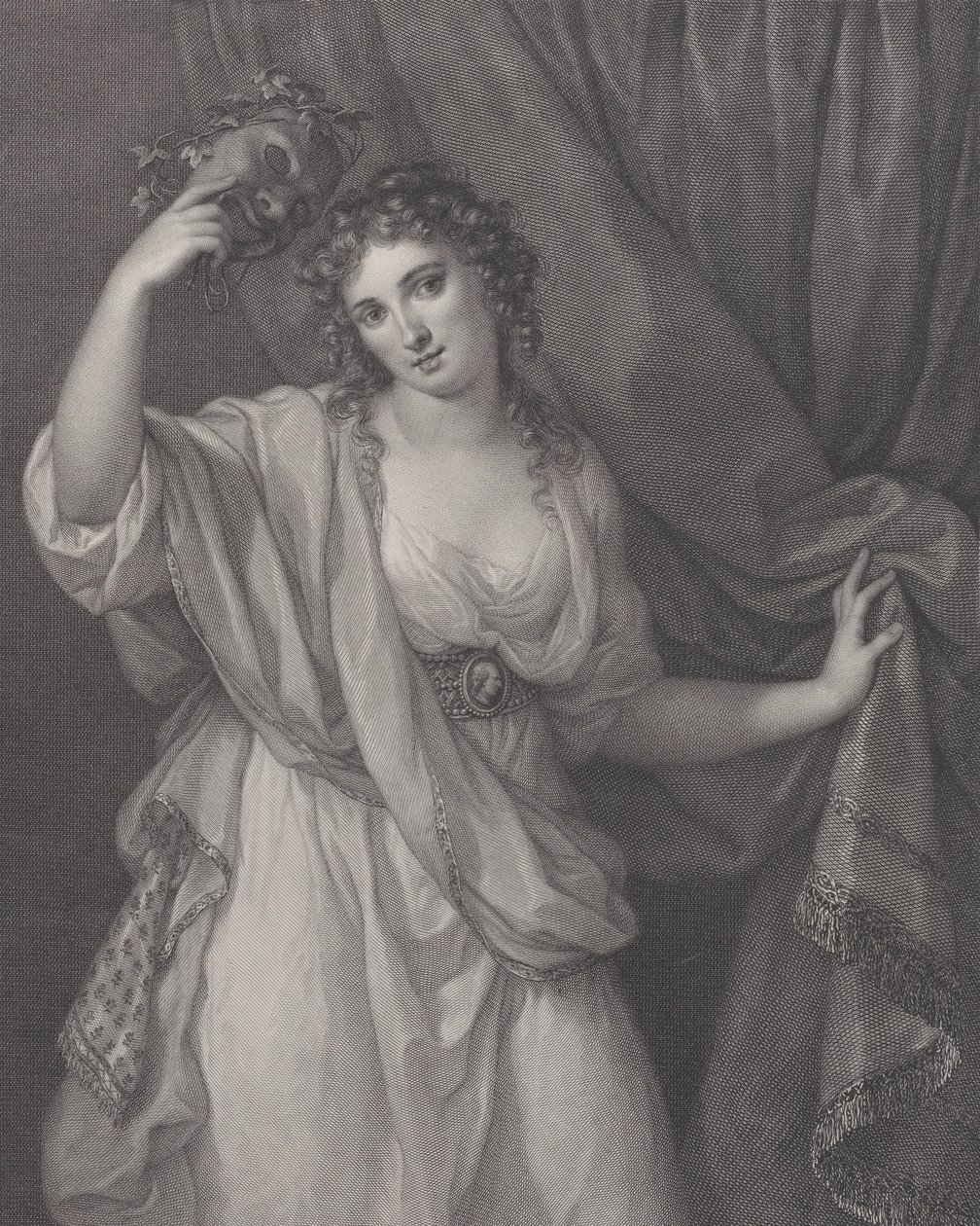 Lady Hamilton som den komiska musan, Thalia, 1791. av Raphael Morghen