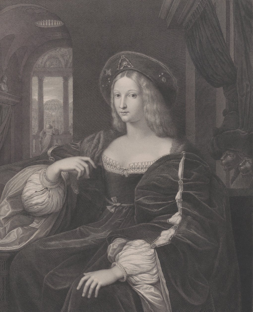 Porträtt av Doña Isabel de Requesens och Enrìques de Cardona-Anglesola tidigare identifierad ..., 1821 av Raphael Morghen
