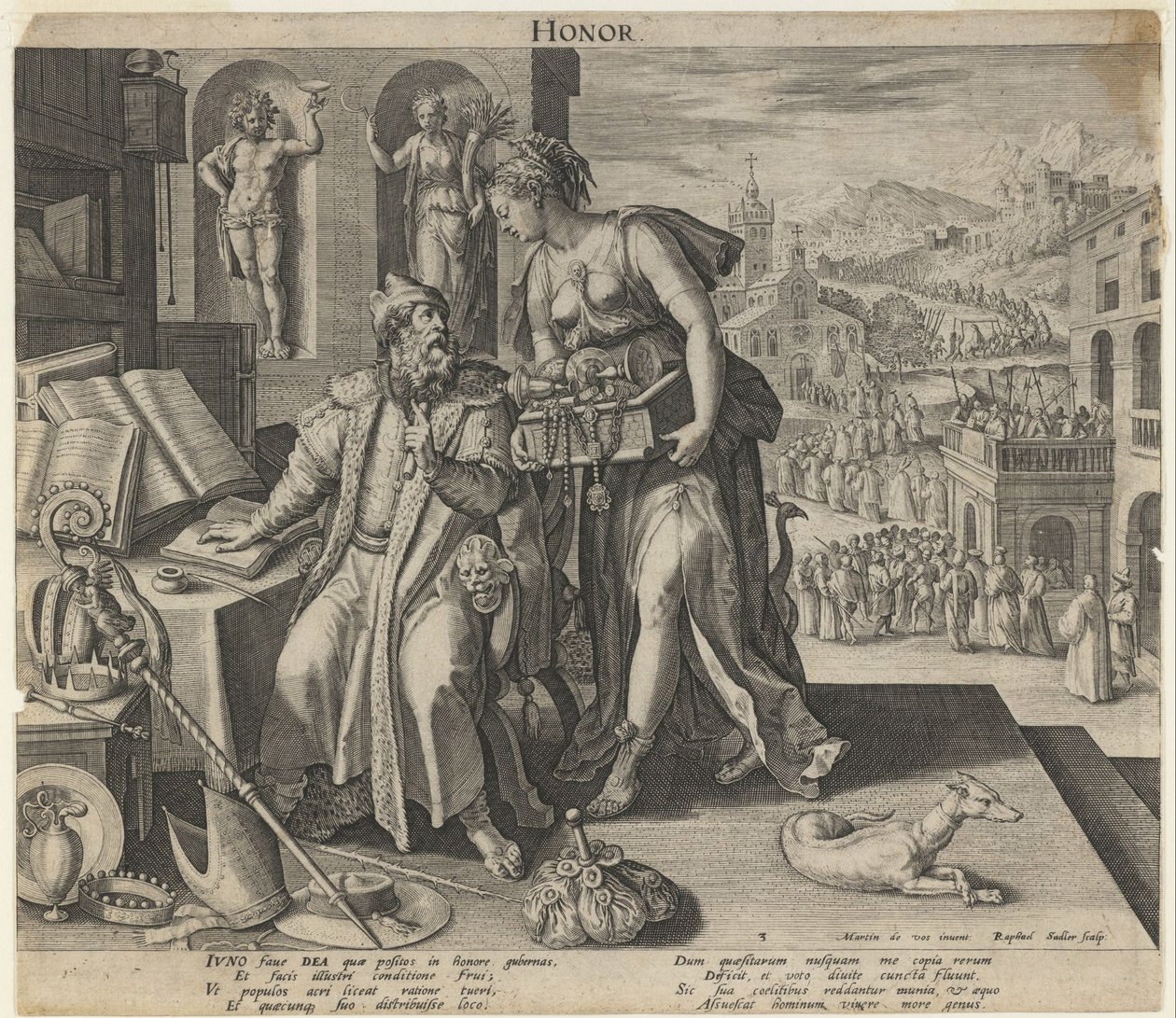 Honor, 1591 av Raphael Sadeler the Elder