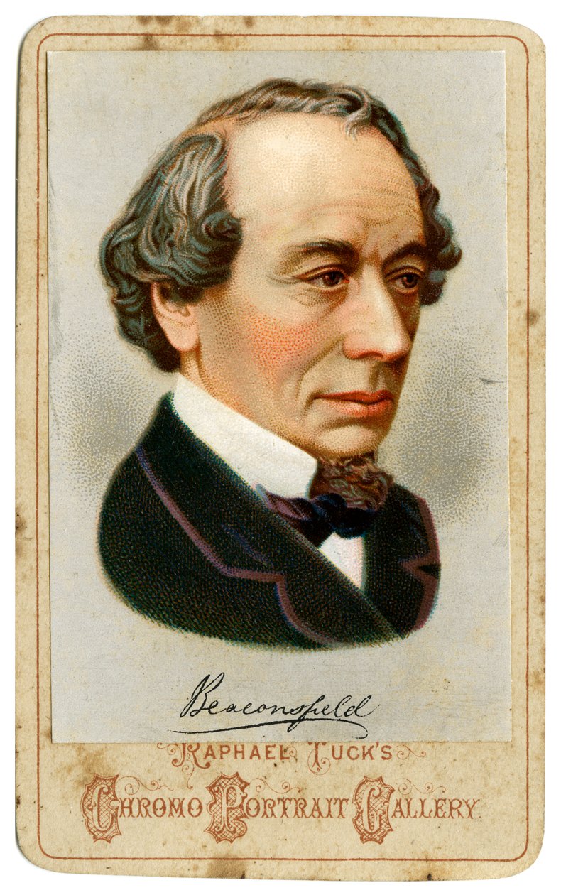 Benjamin Disraeli, 1:e earl av Beaconsfield, brittisk konservativ politiker från 1800-talet. av Raphael Tuck
