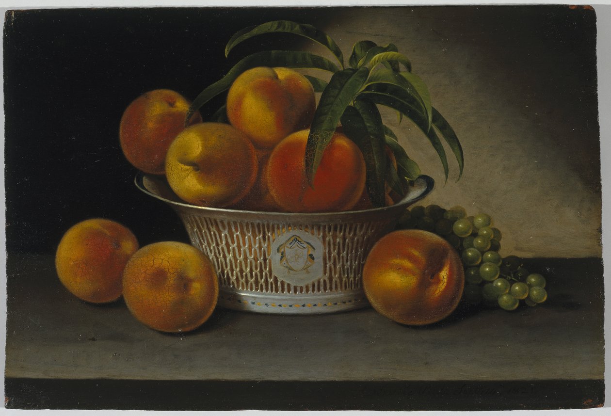 Stilleben med persikor, 1821 av Raphaelle Peale