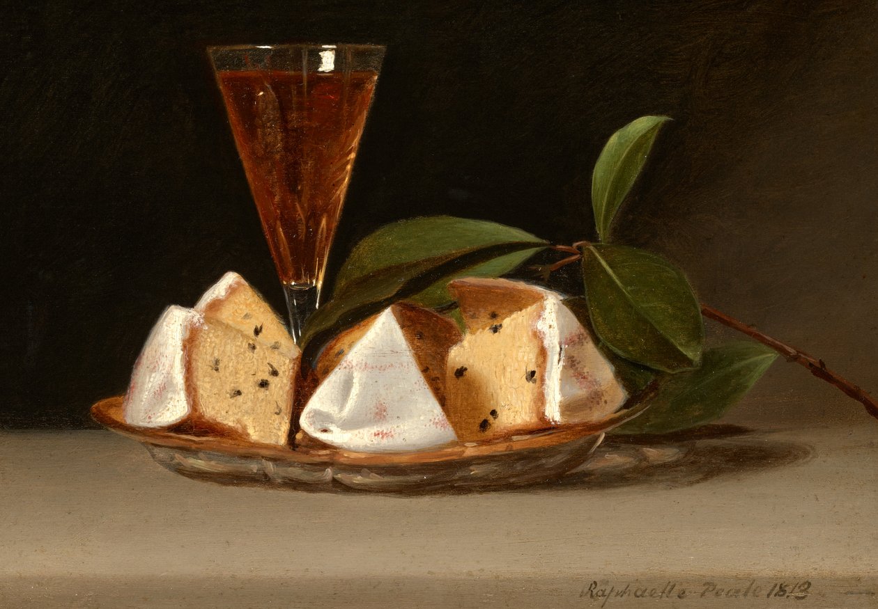 Stilleben med russinkaka av Raphaelle Peale