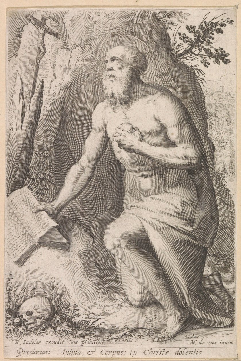 Sankt Jerome av Raphaël Sadeler (I) (attributed to)