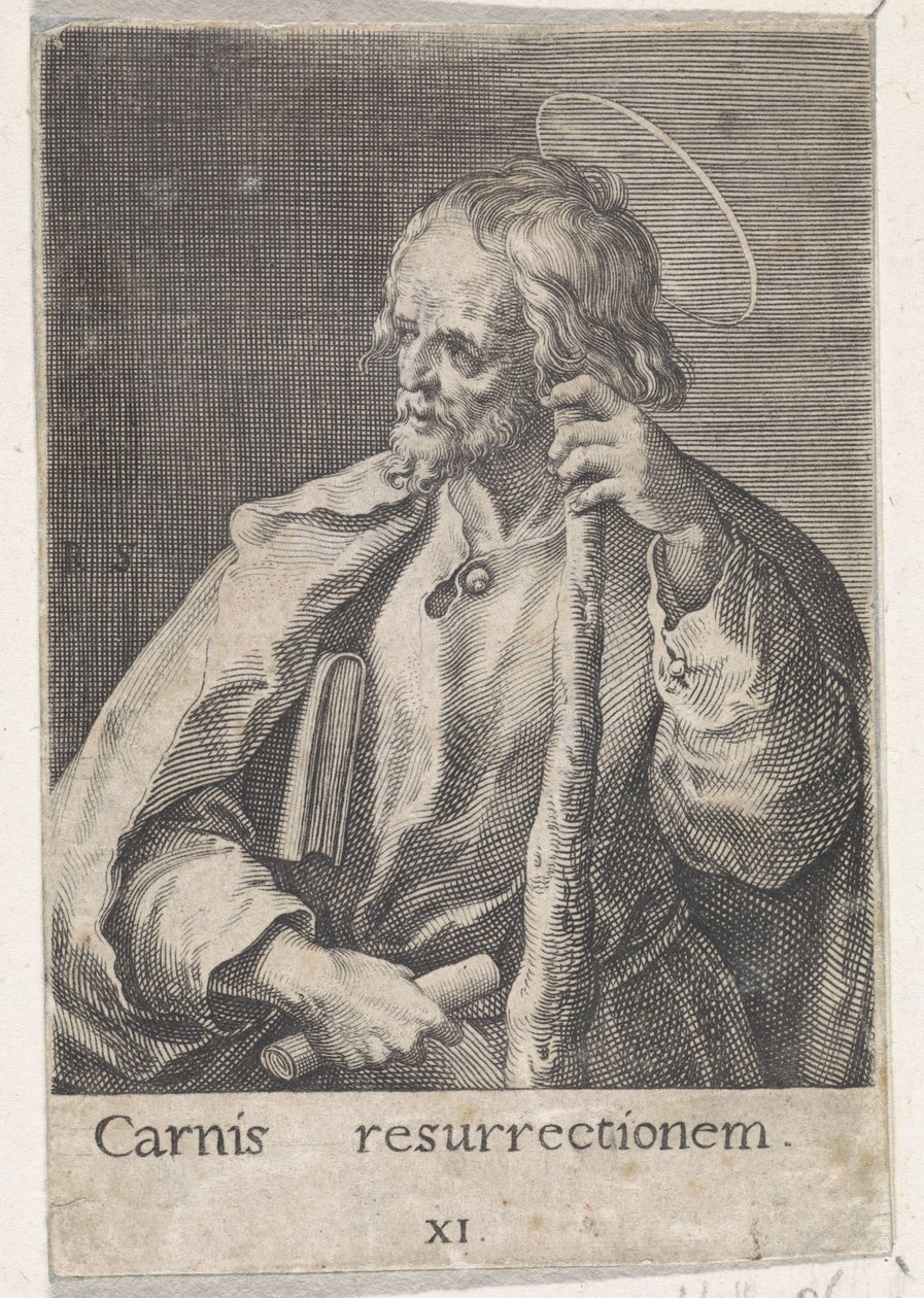 Aposteln Jakob den Mindre Kristus, Maria och de tolv apostlarna (serietitel) av Raphaël Sadeler (I)