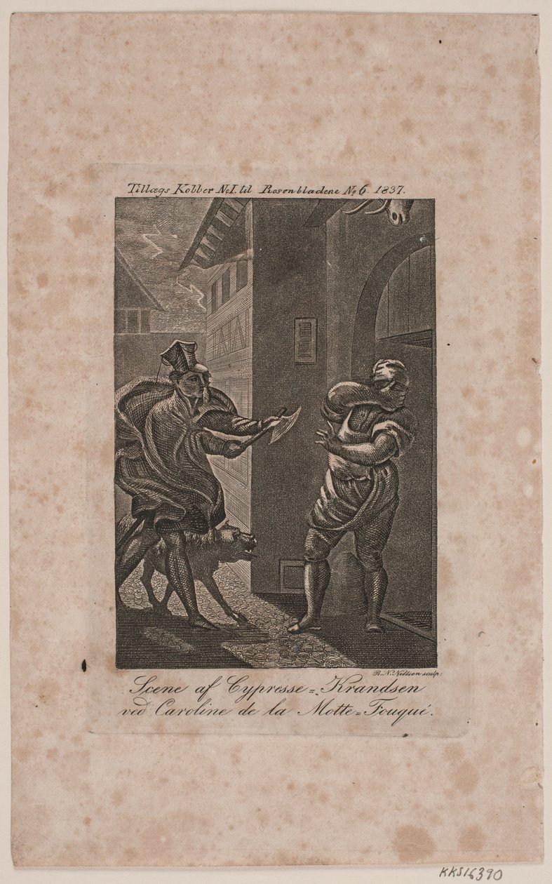 Scen av Cypresse-Knudsen. Extra koppar till Rosenbladene No. 6, 1837 av Rasmus Nicolai Nielsen