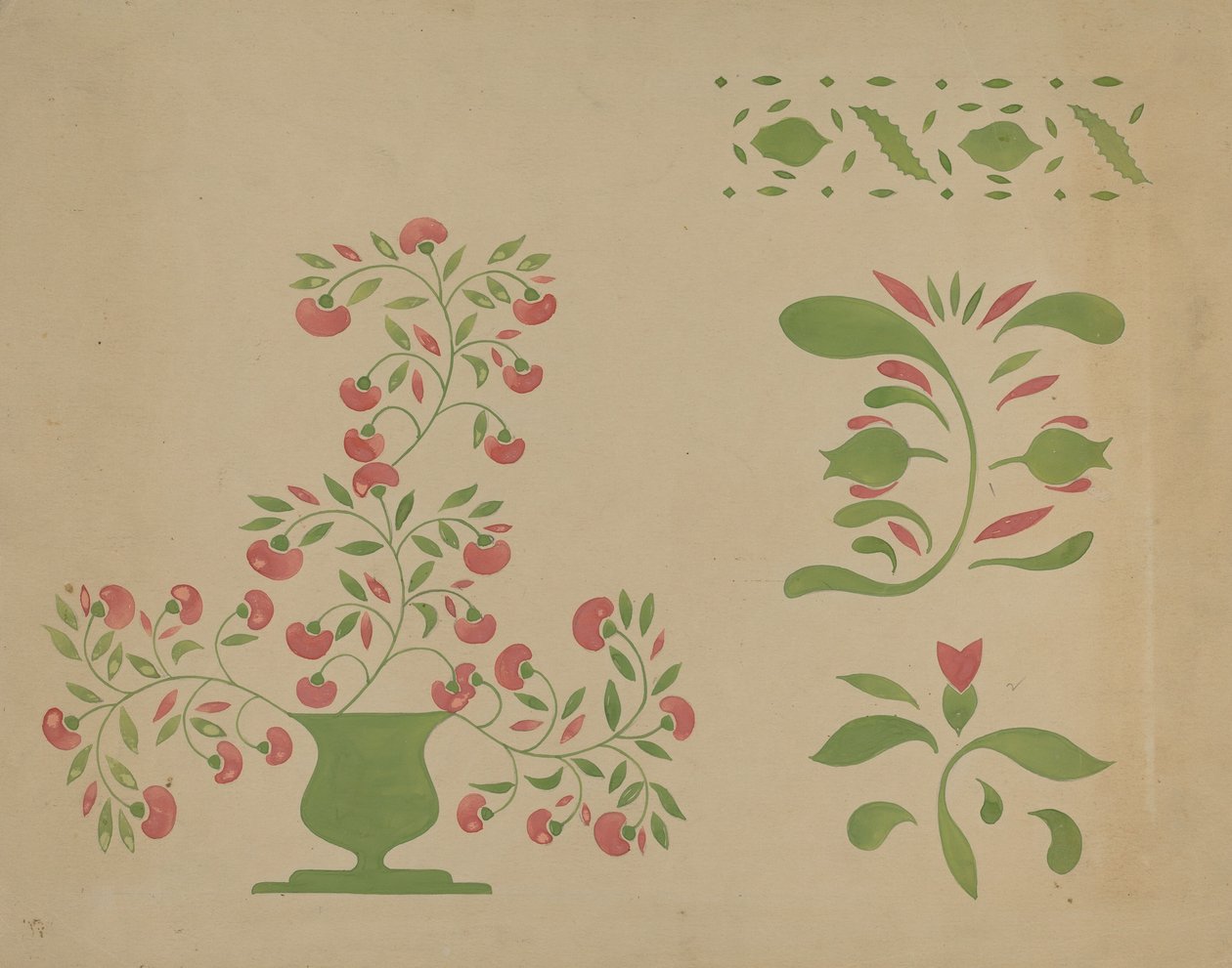 Stencil väggdekoration, ca. 1936. av Ray Holden