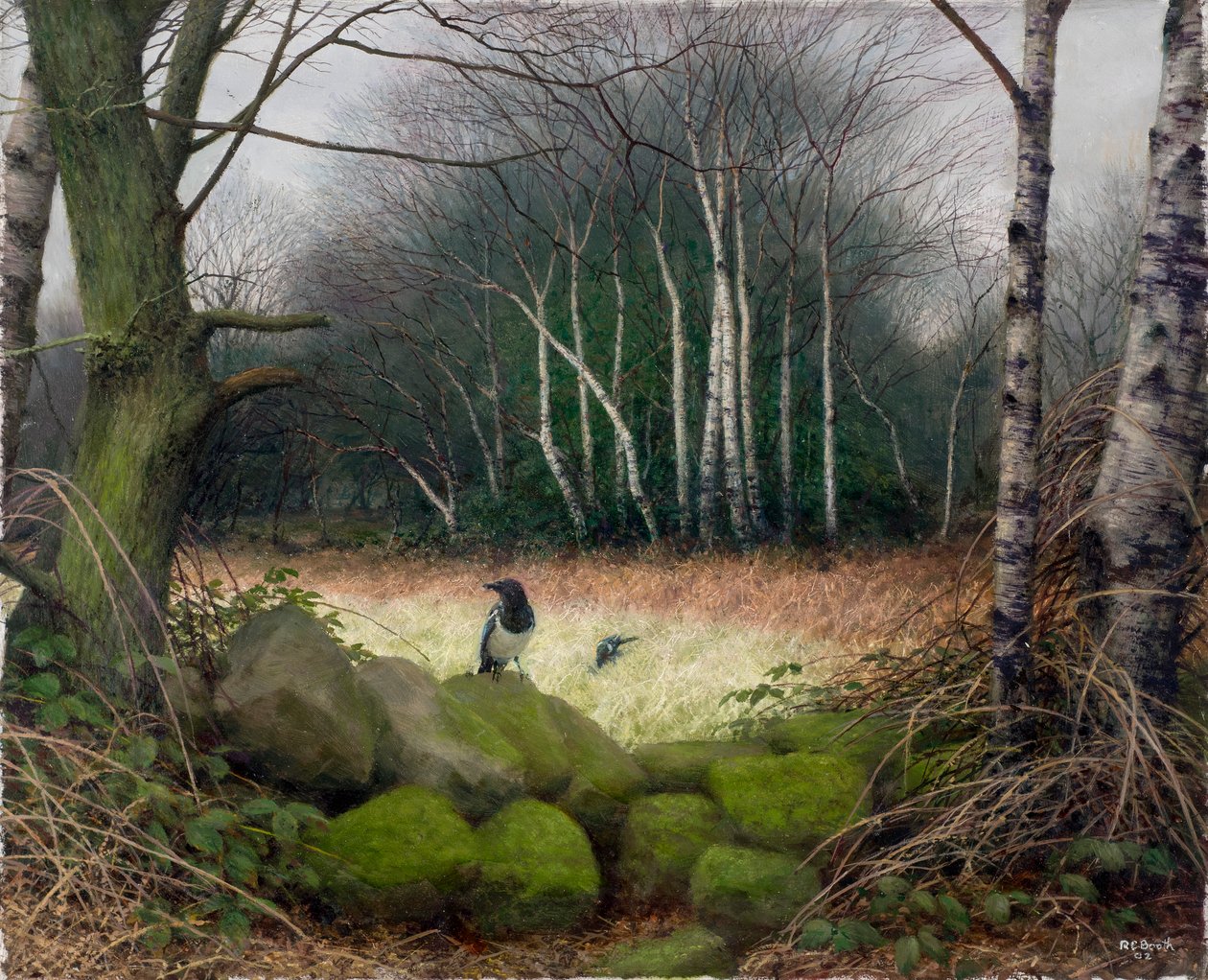 En morgon i slutet av vintern, 2002 (olja på pannå) av Raymond Booth