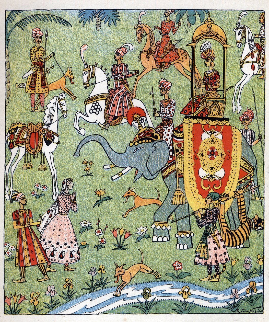 Illustration till sagan "Aladin eller den underbara lampan" i "Tusen och en natt av Raymond de la Neziere