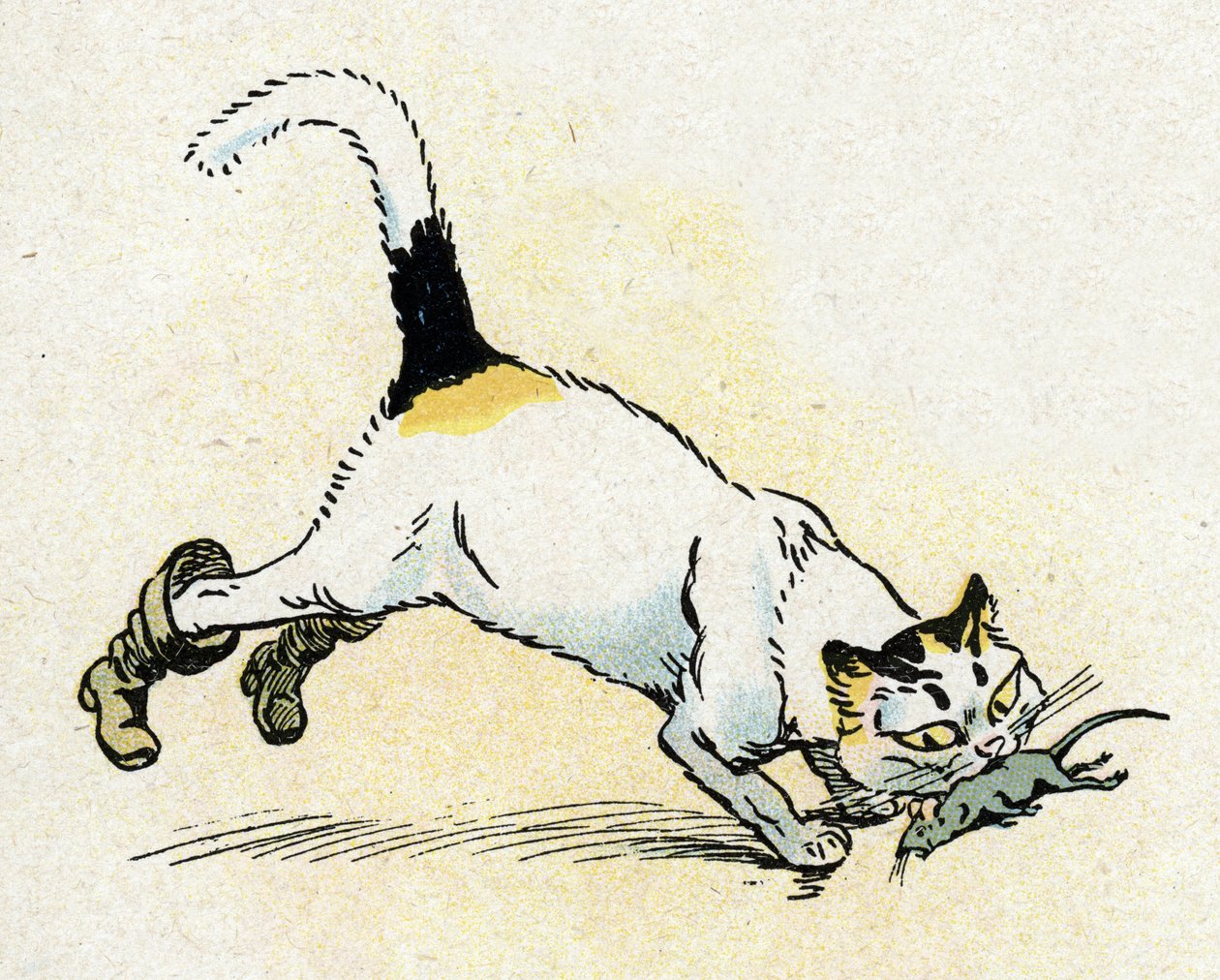 "Le Chat Botte" illustration till Charles Perraults sagor (illustration) ca 1920 av Raymond de la Neziere