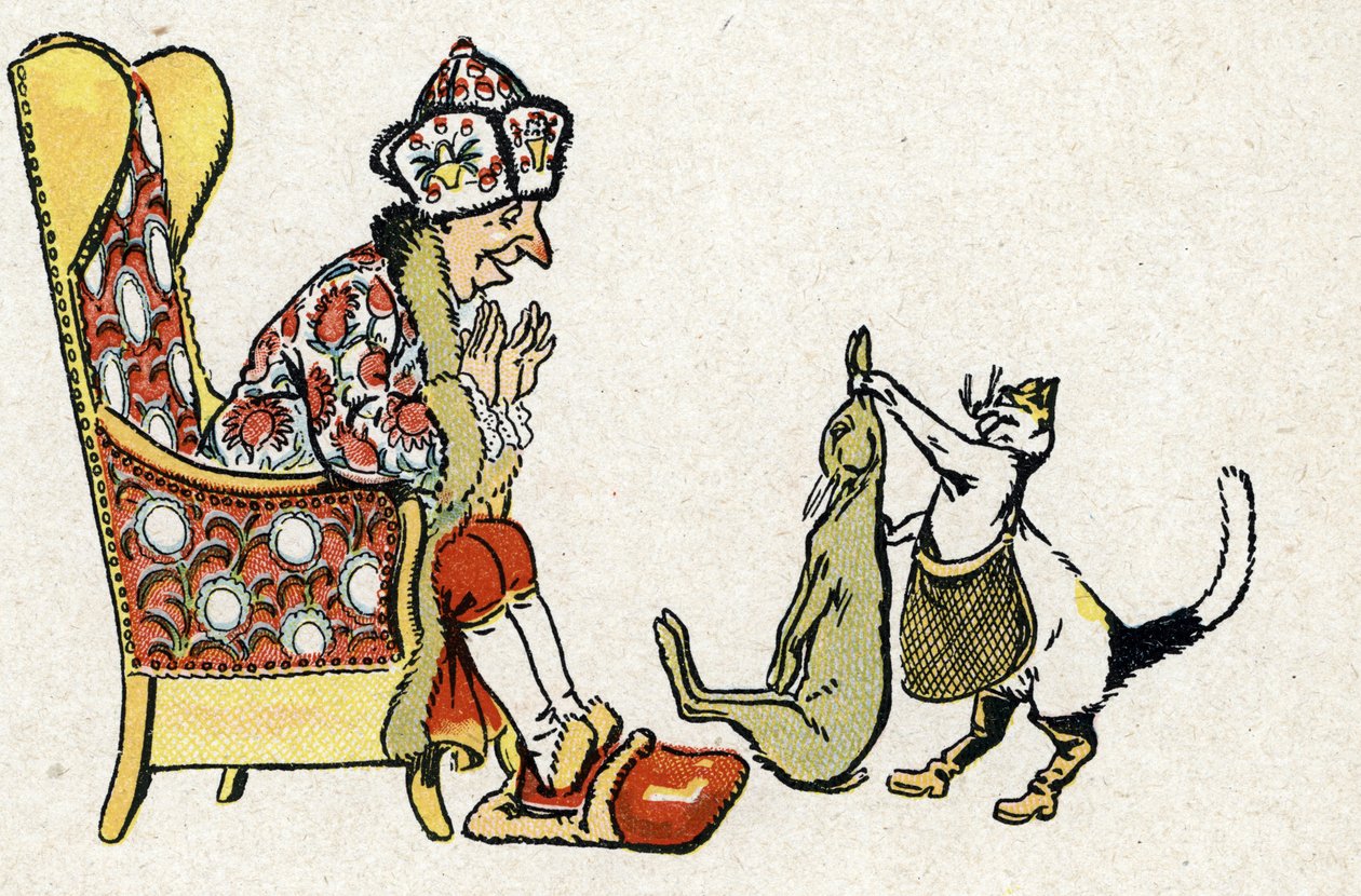 "Le Chat Botte" illustration till Charles Perraults sagor (illustration) ca 1920 av Raymond de la Neziere