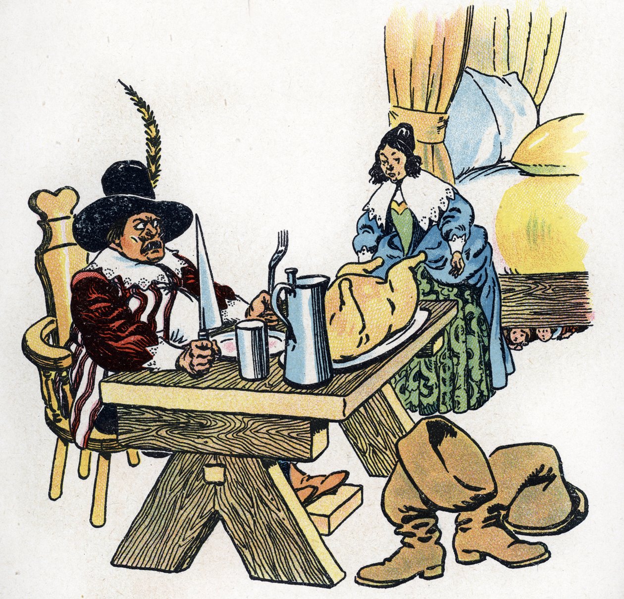 "Le Petit Poucet" illustration till Charles Perraults sagor (illustration) ca 1920 av Raymond de la Neziere