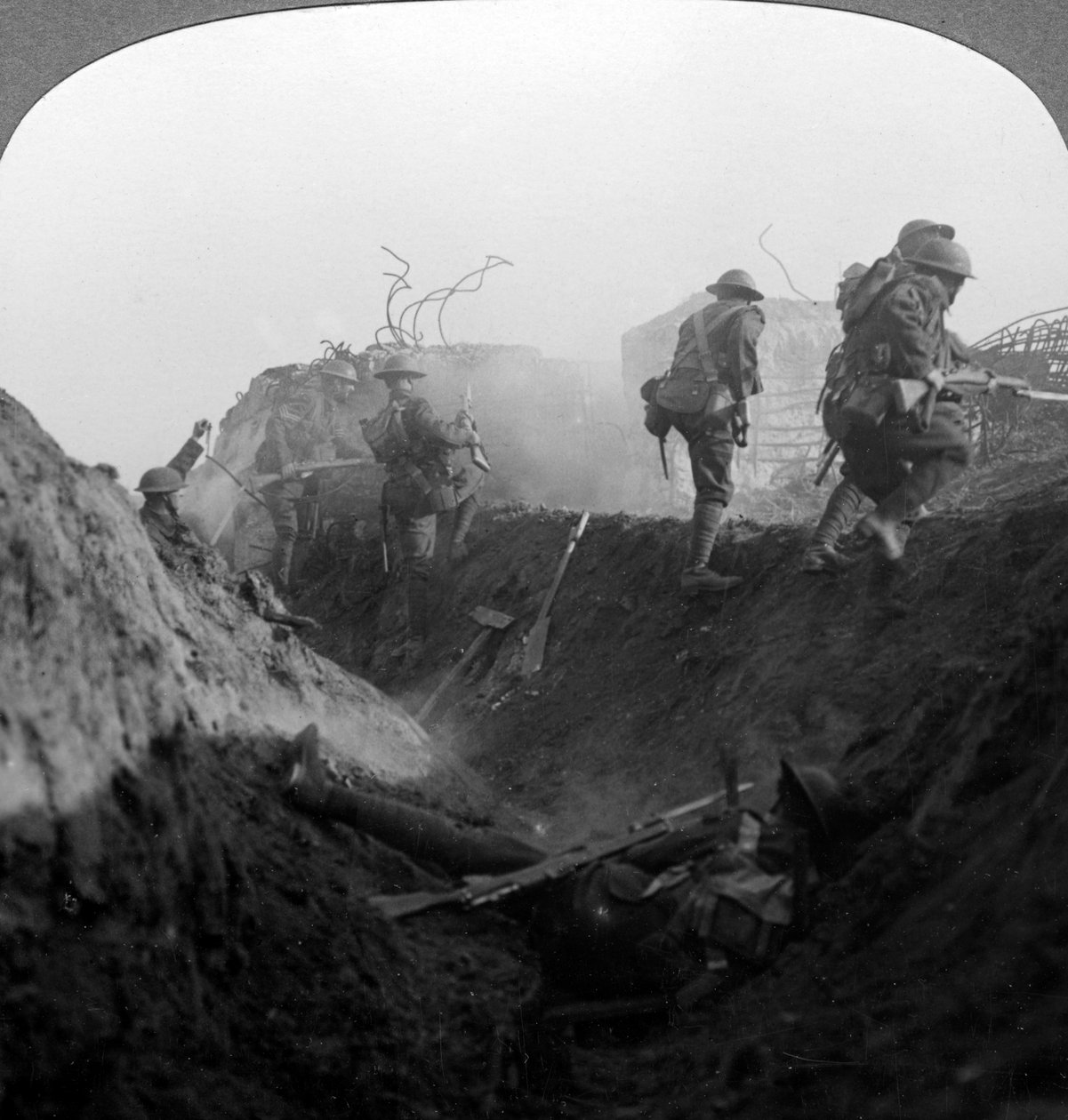 Skyttegravskrigföring på Hindenburglinjen, Bellicourt, Frankrike, första världskriget, 1917-1918. av Realistic Travels Publishers