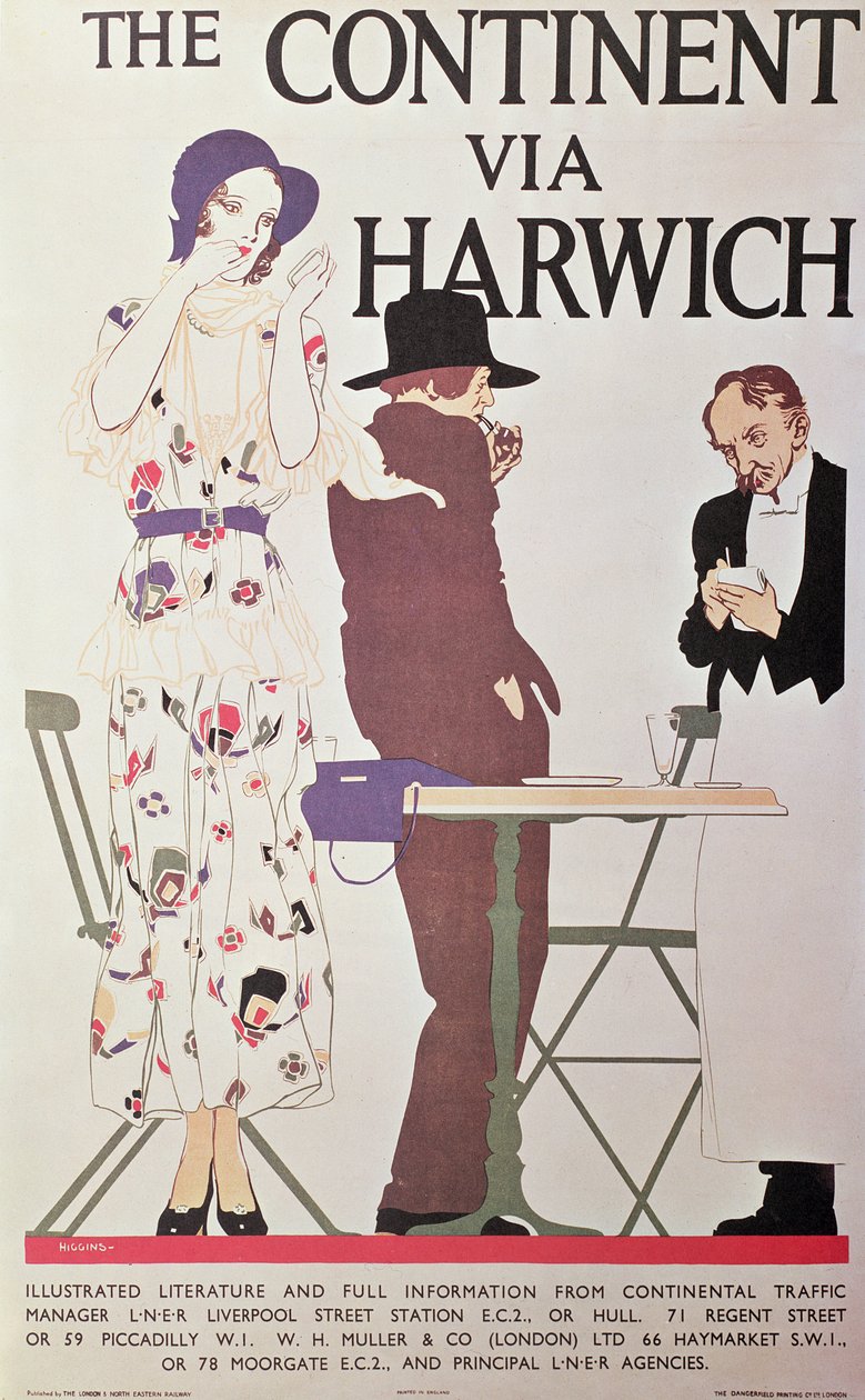 Kontinenten Via Harwich (affisch) av Reginald Edward Higgins
