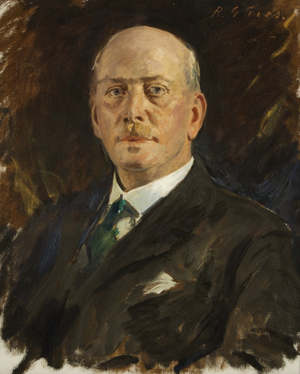 W.J. Warley, Esq., Senior Assistant Official Receiver of Bristol (olja på duk) av Reginald Grenville Eves