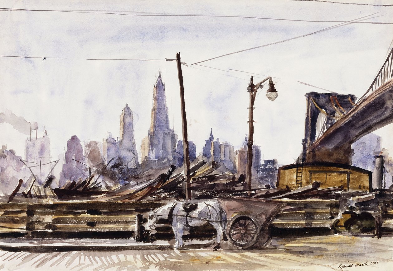 Brooklyn Bridge av Reginald Marsh
