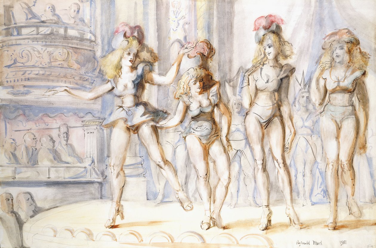 Burlesk med fyra figurer av Reginald Marsh