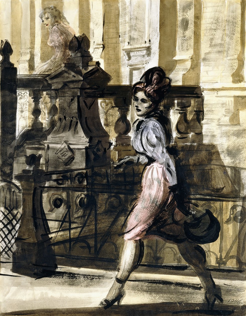 Promenad i centrum av Reginald Marsh