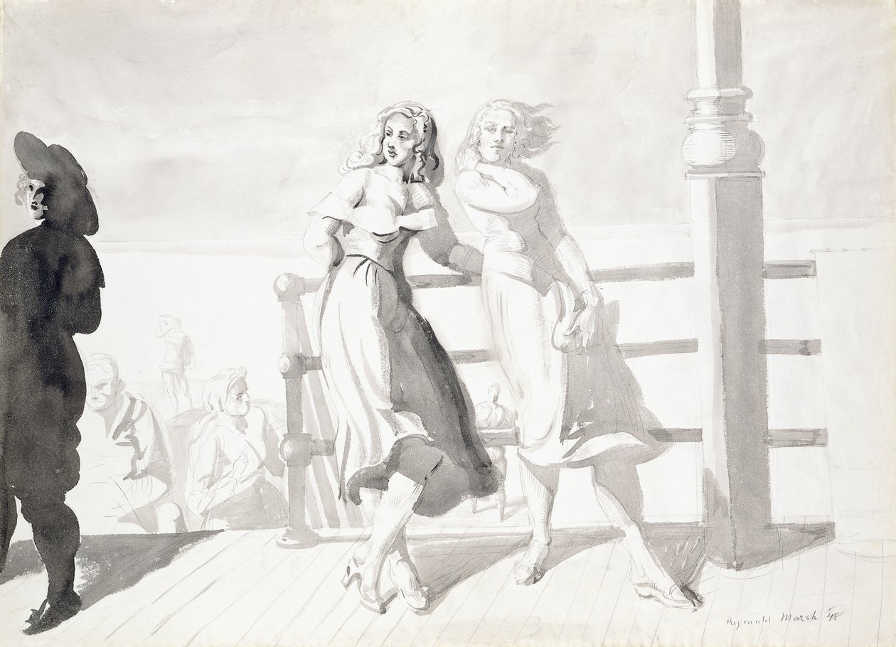 På strandpromenaden av Reginald Marsh