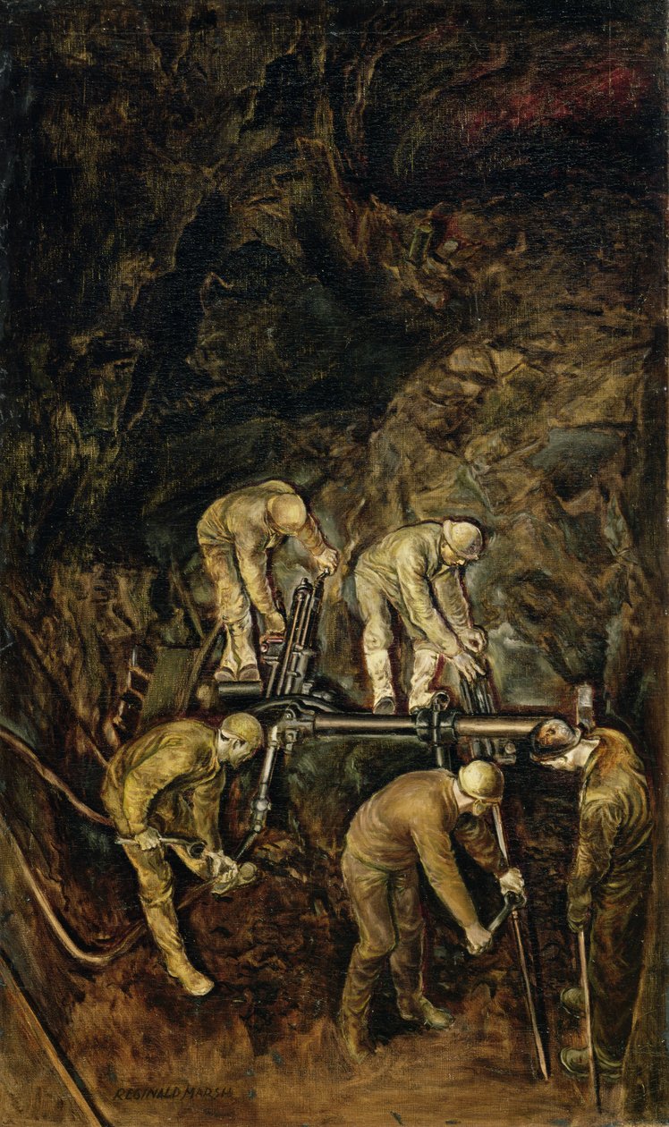 Sand Hogs, ca 1938 (olja på duk) av Reginald Marsh