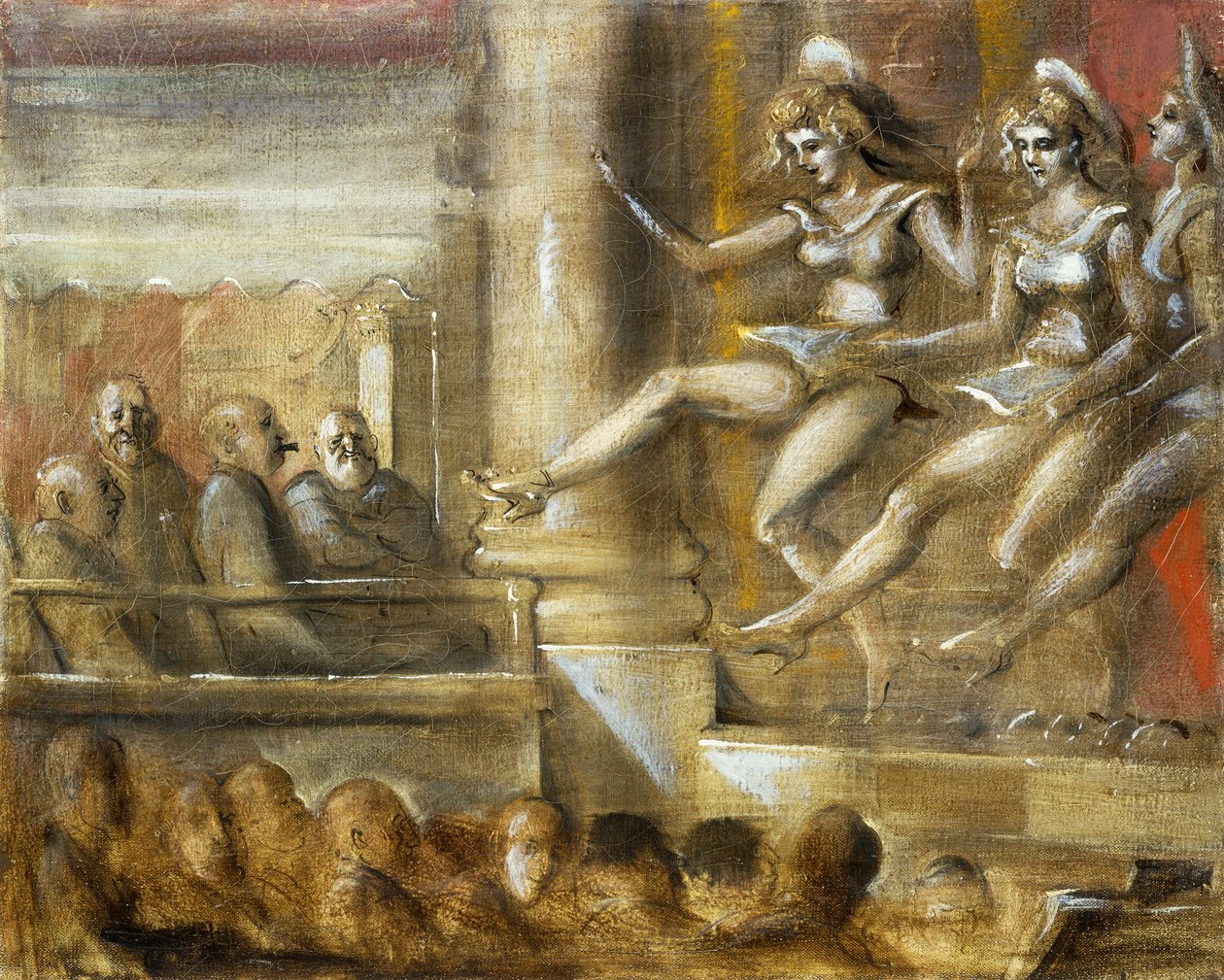 Tre körflickor av Reginald Marsh