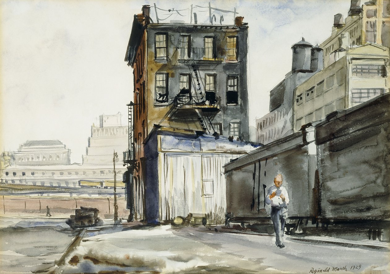 Tågdepåer, New York av Reginald Marsh
