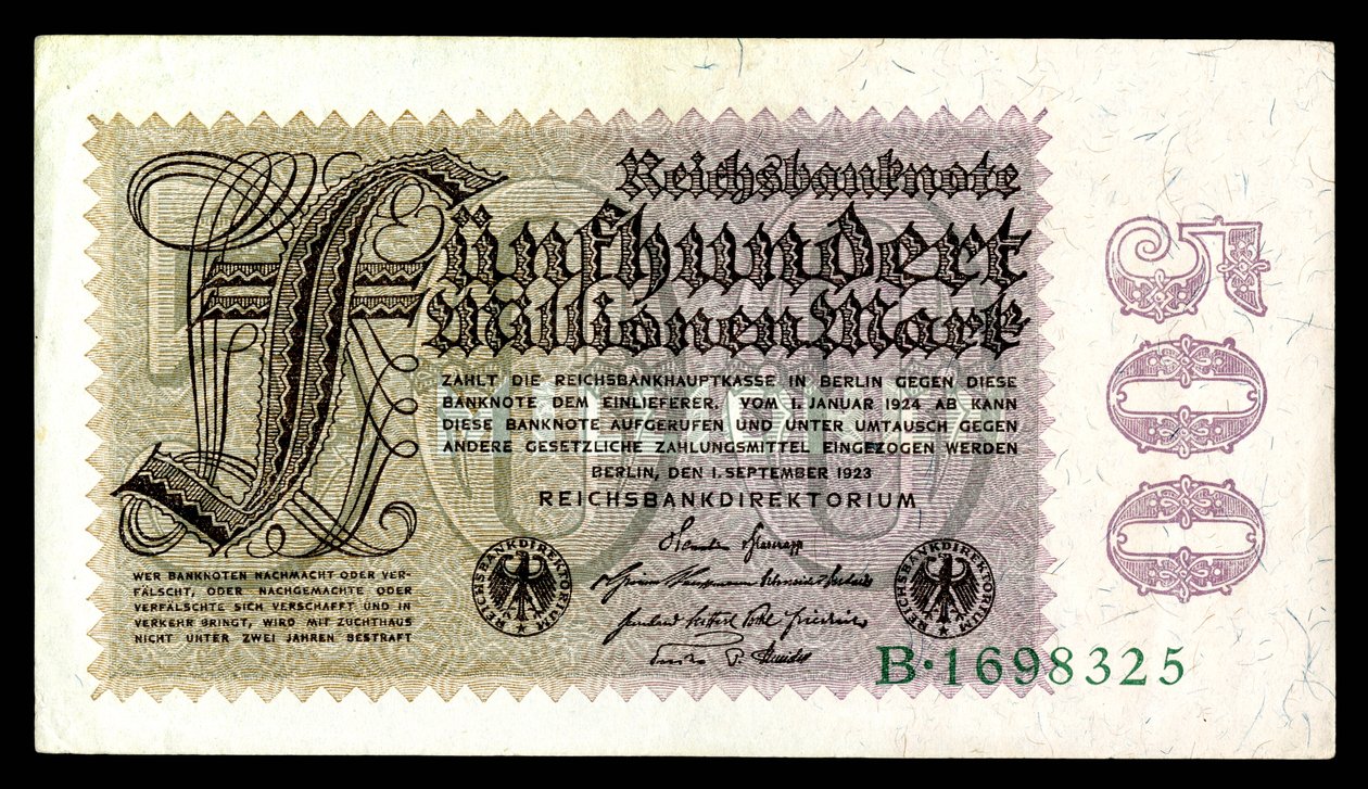 Papiermark of the Weimar Republic, hyperinflation efter första världskriget (1921–24) av Reichsbankdirektorium Berlin