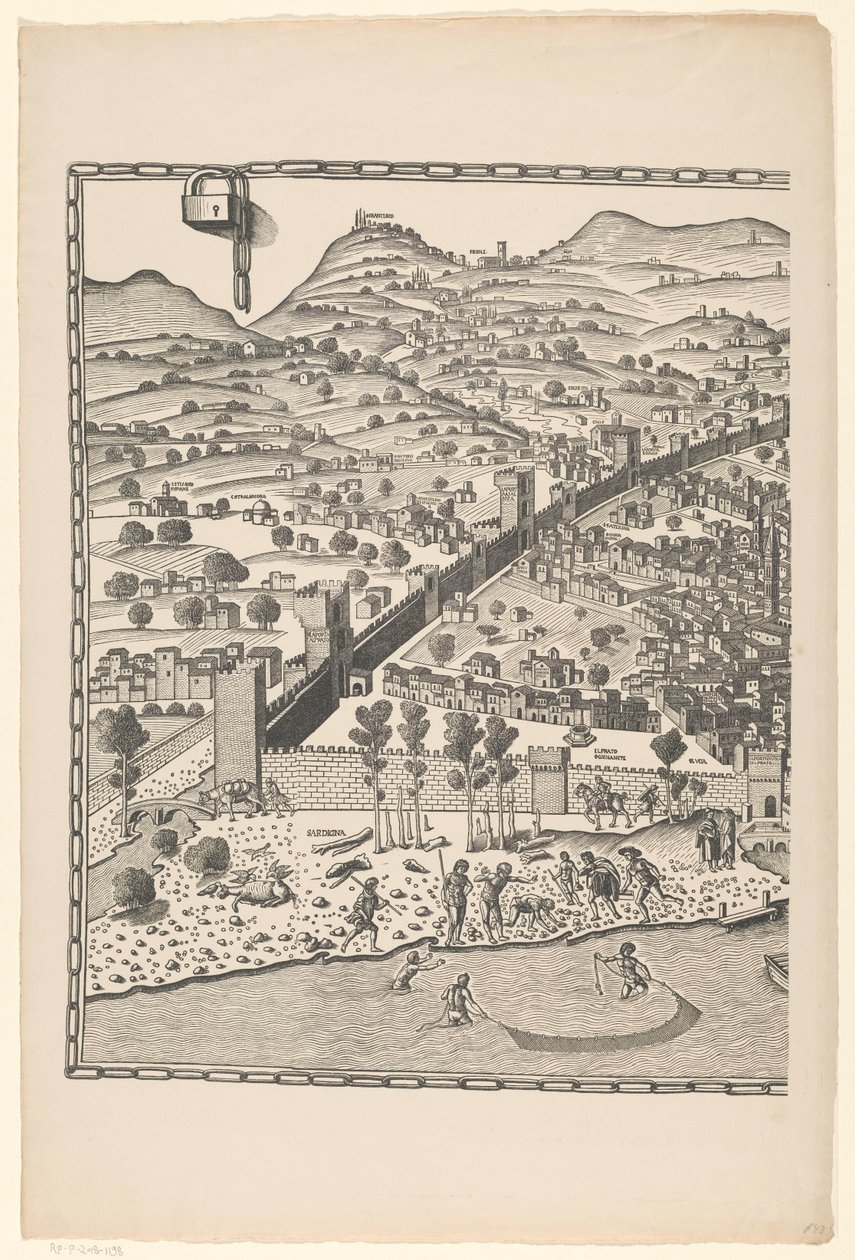 Utsikt över Florens (vänster del) Fiorenza (titel på objekt) av Reichsdruckerei