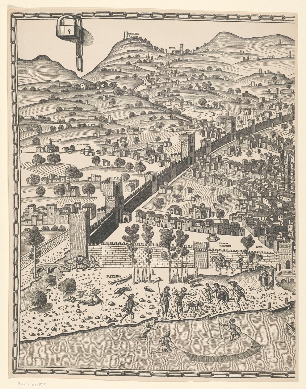 Utsikt över Florens (vänster del) Fiorenza (titel på objekt) av Reichsdruckerei
