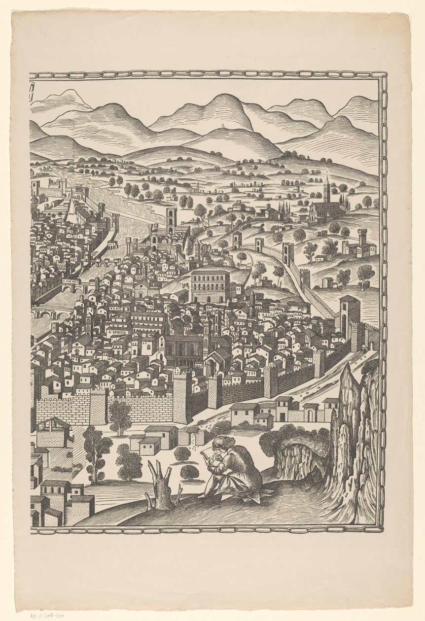 Utsikt över Florens (höger del) Fiorenza (titel på objekt) av Reichsdruckerei