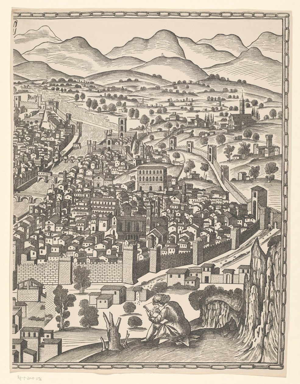 Utsikt över Florens (höger del) Fiorenza (titel på objekt) av Reichsdruckerei