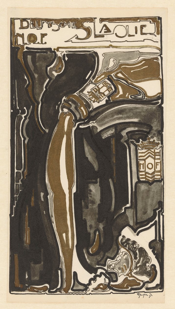 Delfts salladsolja N.O.F. (originaltitel på objekt) av Reijer Stolk (signed by artist)