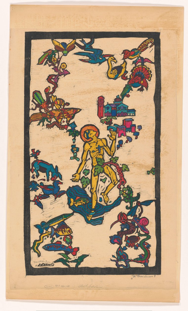 St Franciscus (originaltitel på föremålet) av Reijer Stolk (signed by artist)