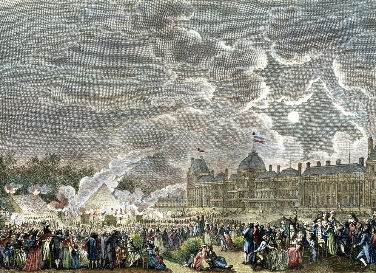 Ceremoni för 1792 års martyrer. 1794-1804 (gravyr) av Reiner Vinkeles