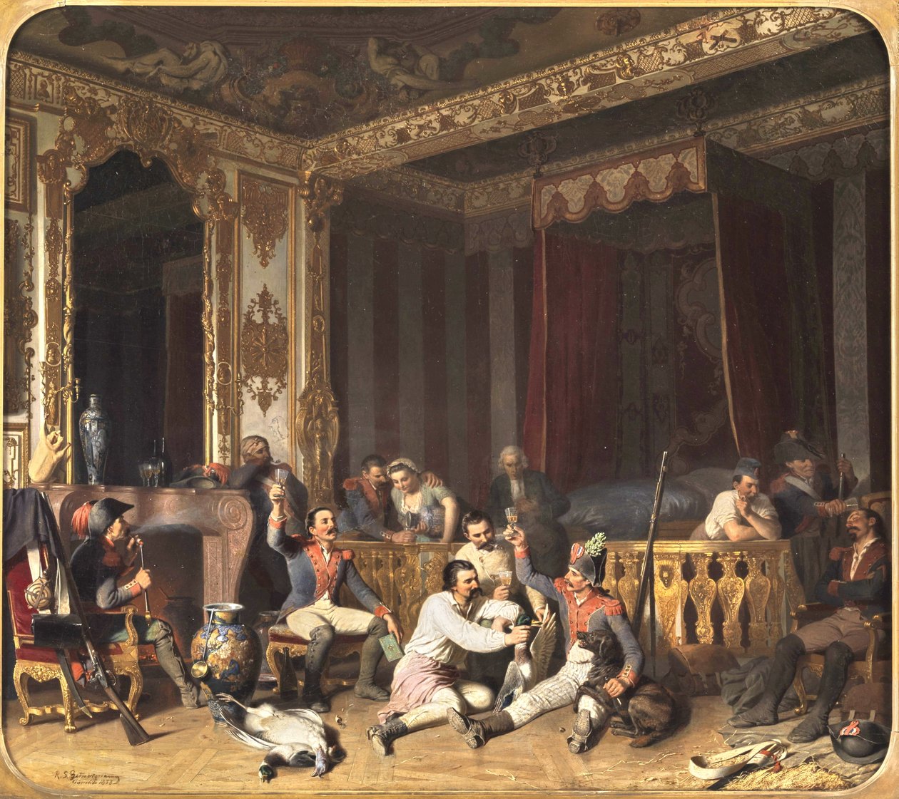 Franska soldater intar ett slott. av Reinhard Sebastian Zimmermann