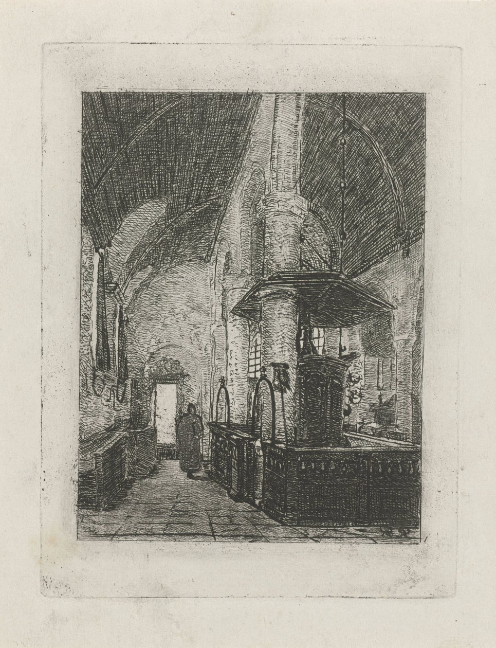 Kerkinterieur av Reinier Evert Johannes Roeterink